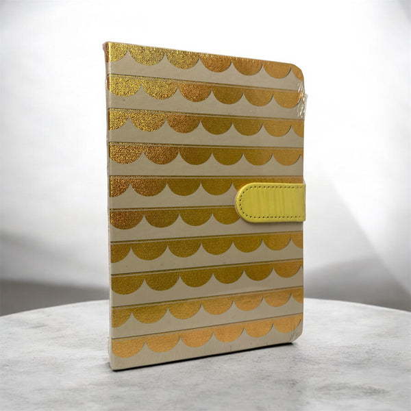 Gold Scallop Hardcover Notebook – Beige/Yellow