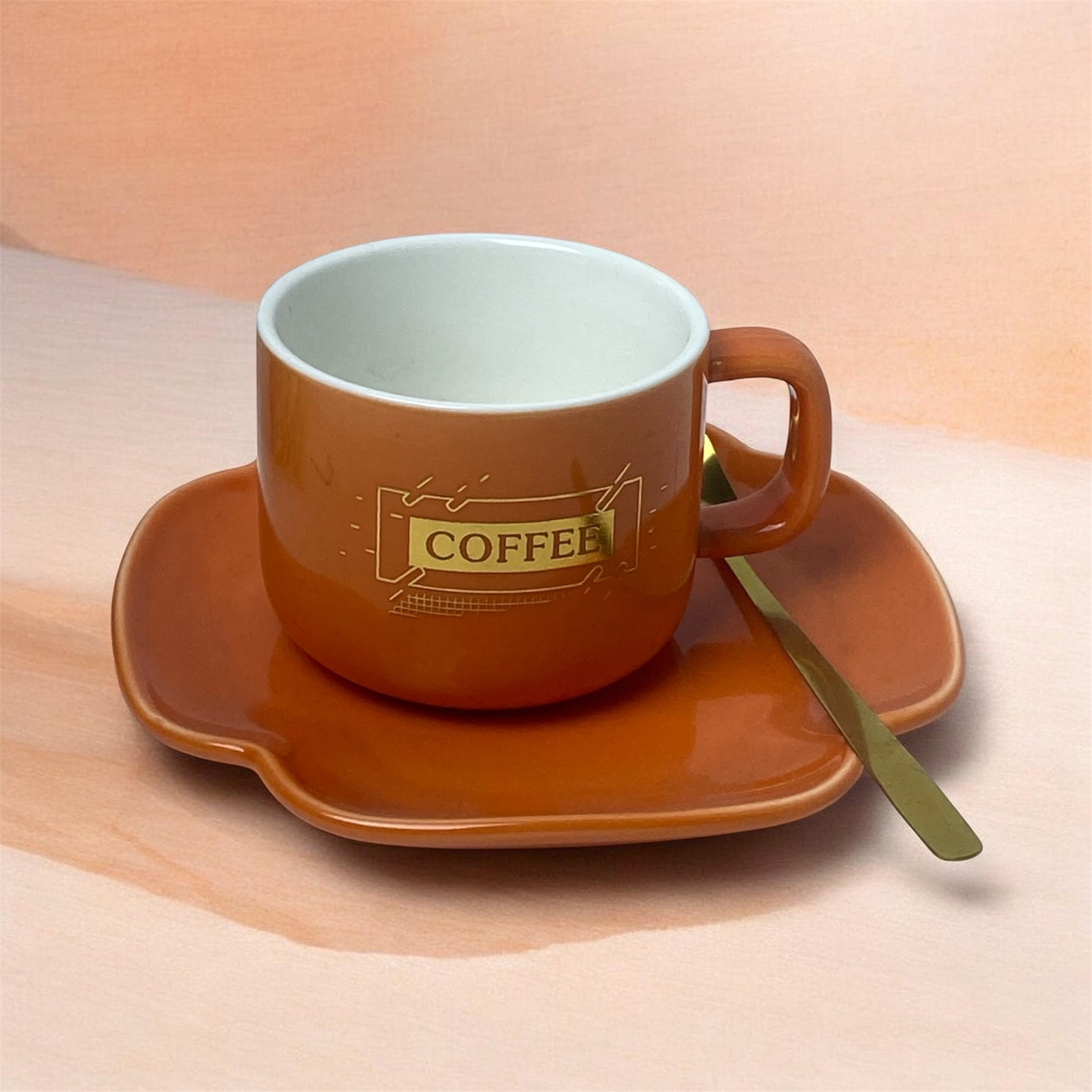 Terracotta "COFFEE" Ceramic Mug