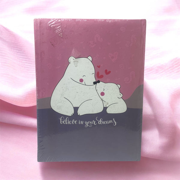 "Believe in Your Dreams" Cute Polar Bear Hardcover Journal / Notebook