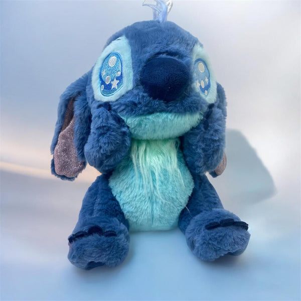 Disney Stitch Fluffy Plushie with Starry Eyes & Glitter Accents