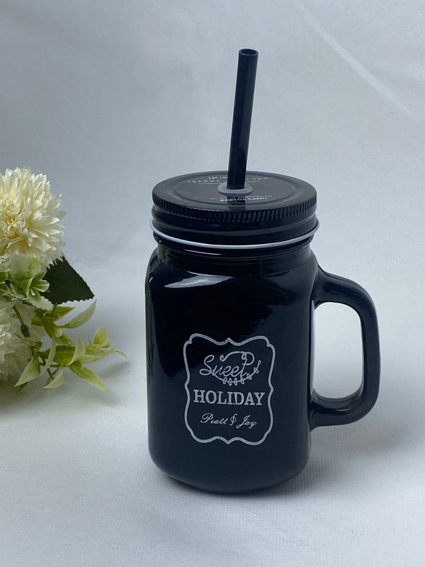 Insulated Glass Tumbler with Straw