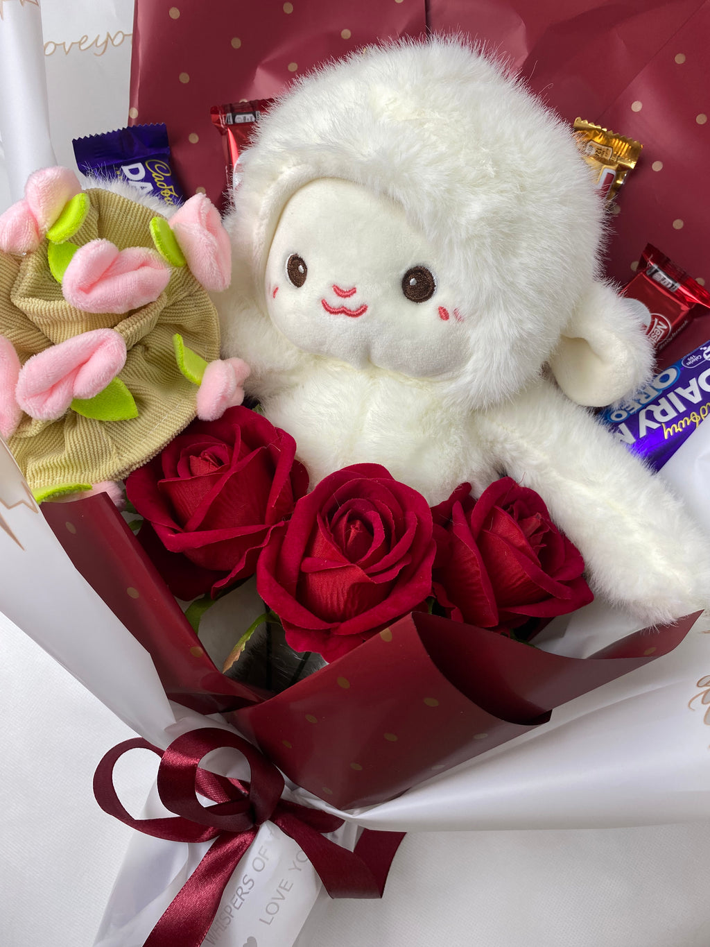 Luxury Teddy & Chocolate Rose Bouquet