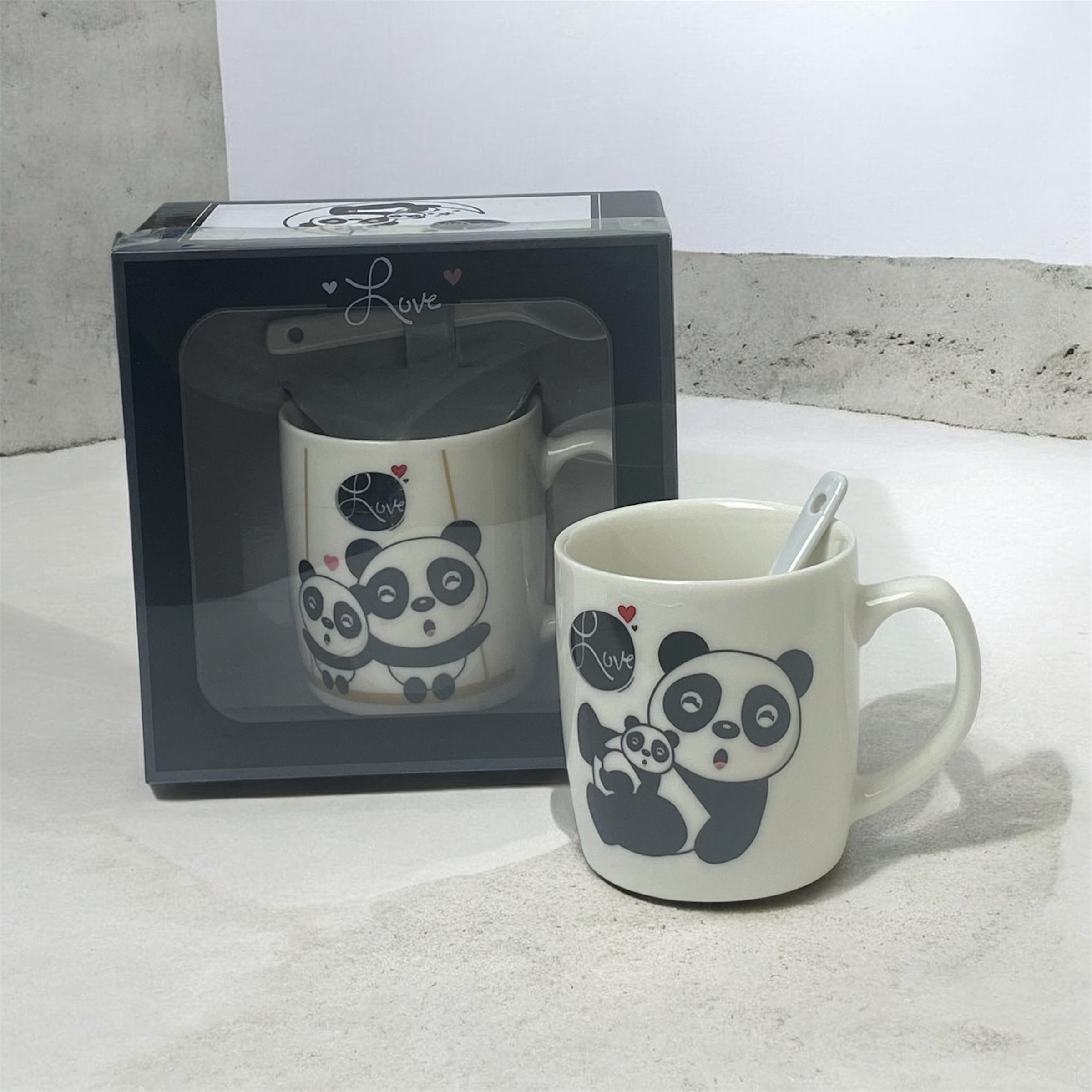 Love Panda Ceramic Mug and Spoon Gift Box Set