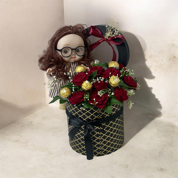 Elegant Doll & Rose Chocolate Gift Box