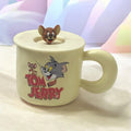Tom and Jerry Chubby Handle Ceramic Mug with Lid