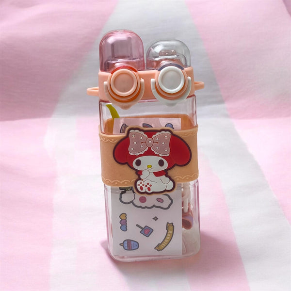Kawaii My Melody Dual-Spout Square Water Bottle