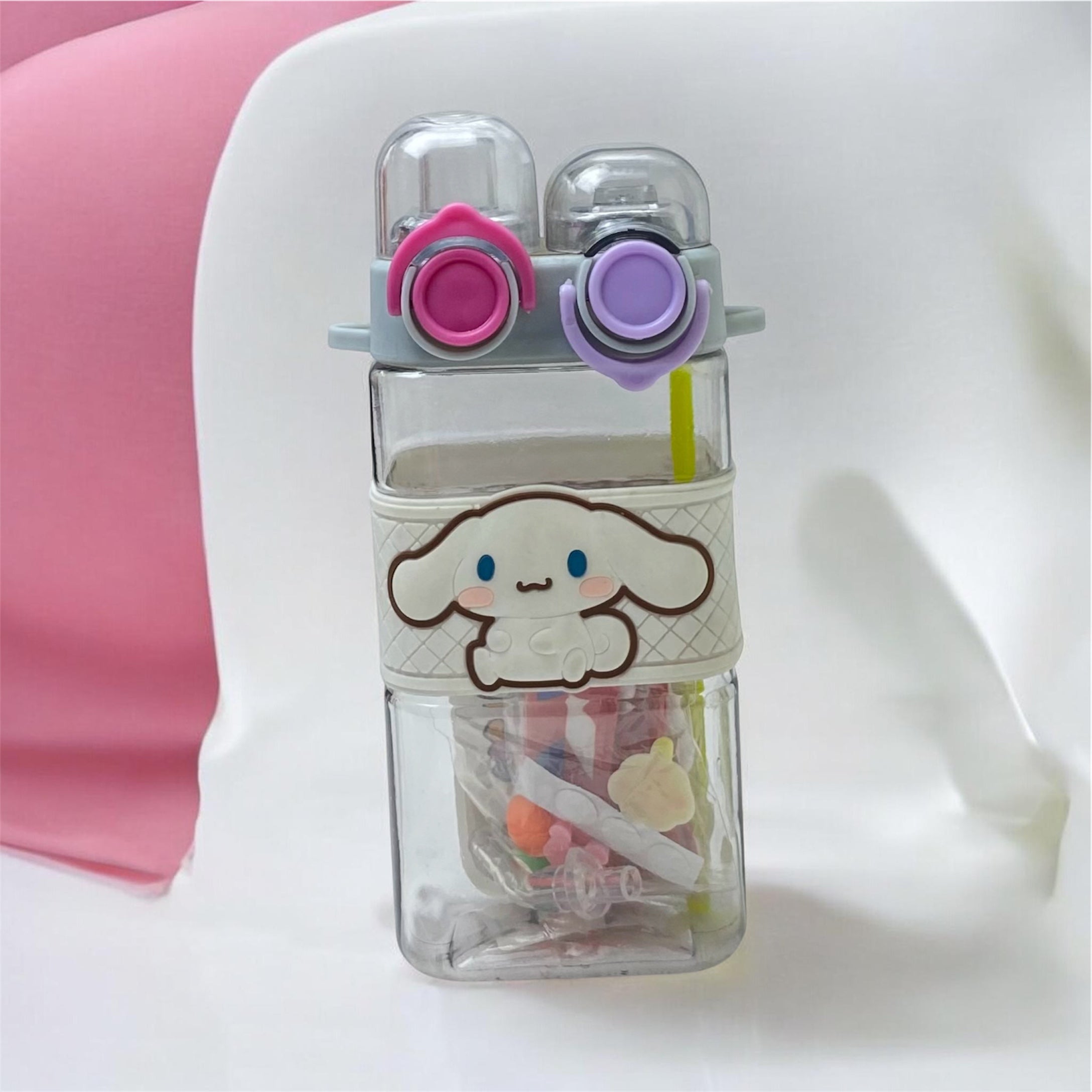 Kawaii Cinnamoroll Dual-Spout Square Water Bottle