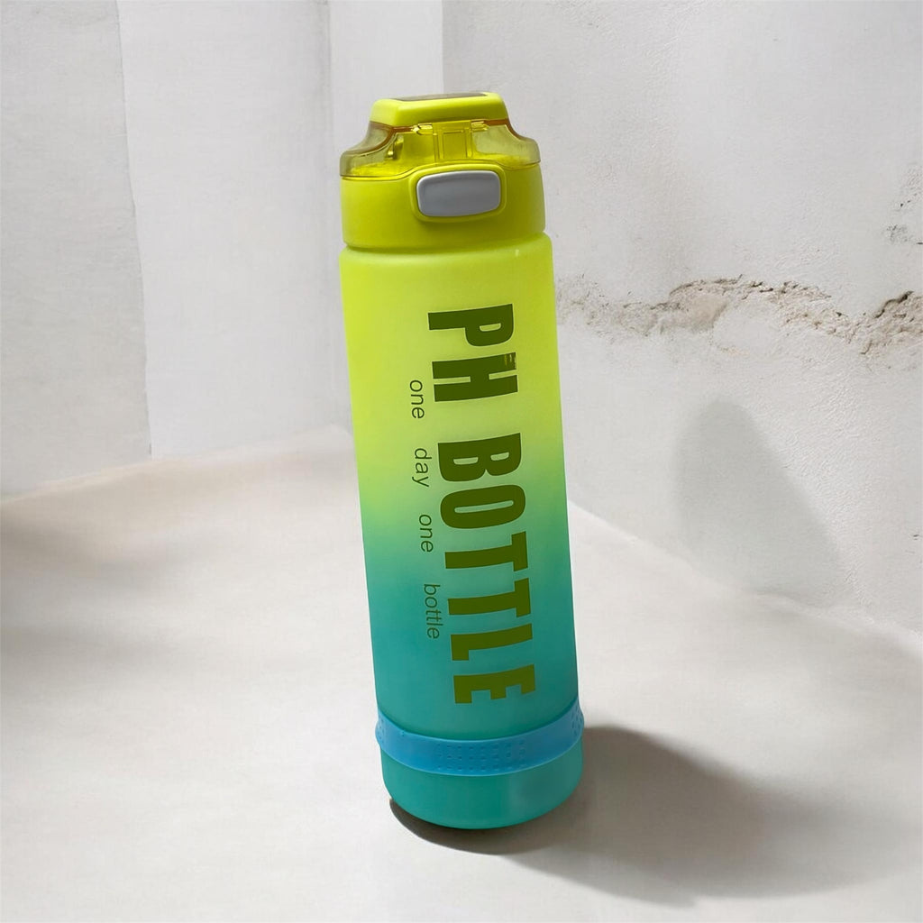 PH BOTTLE Gradient Neon Lime & Teal Frosted Water Bottle