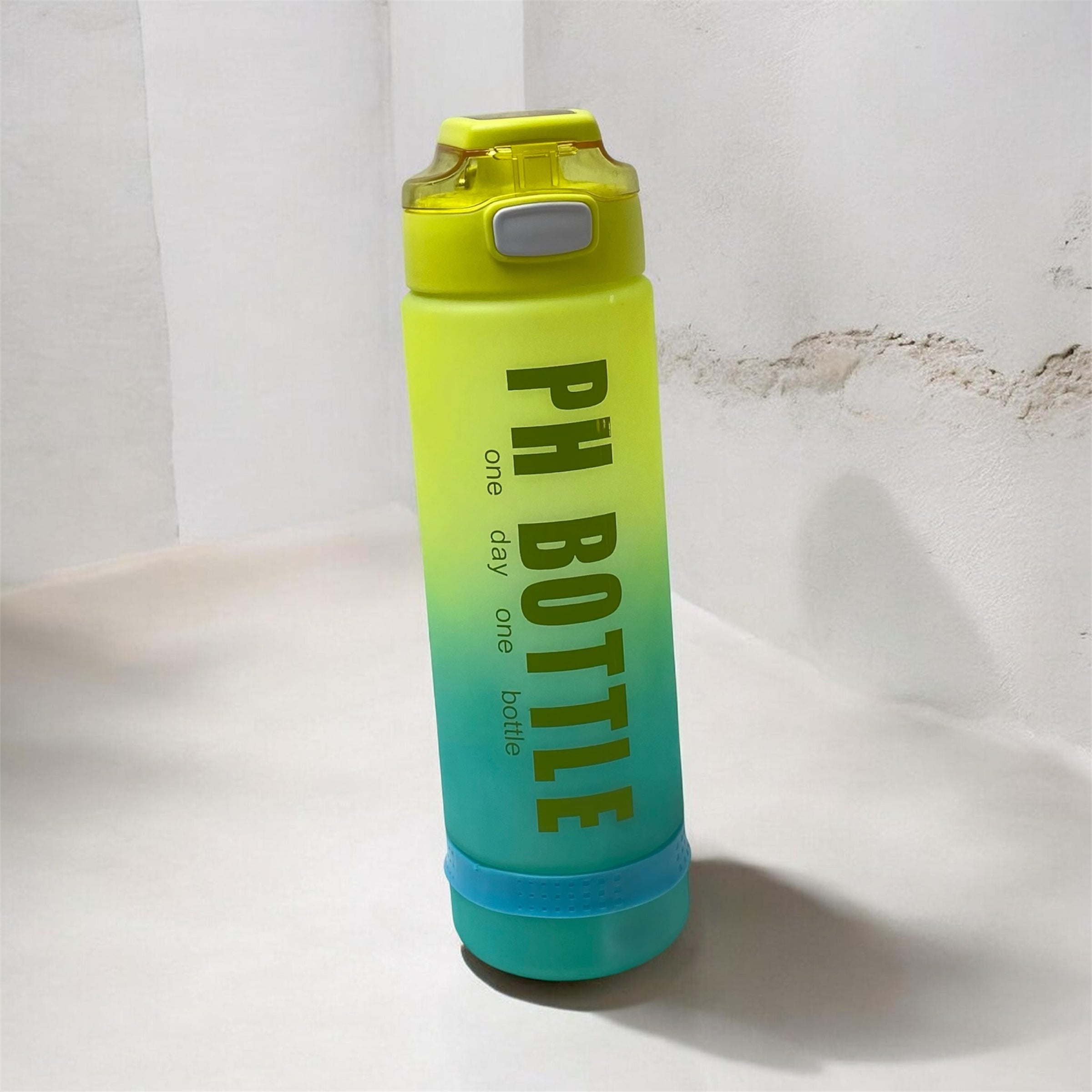 PH BOTTLE Gradient Neon Lime & Teal Frosted Water Bottle