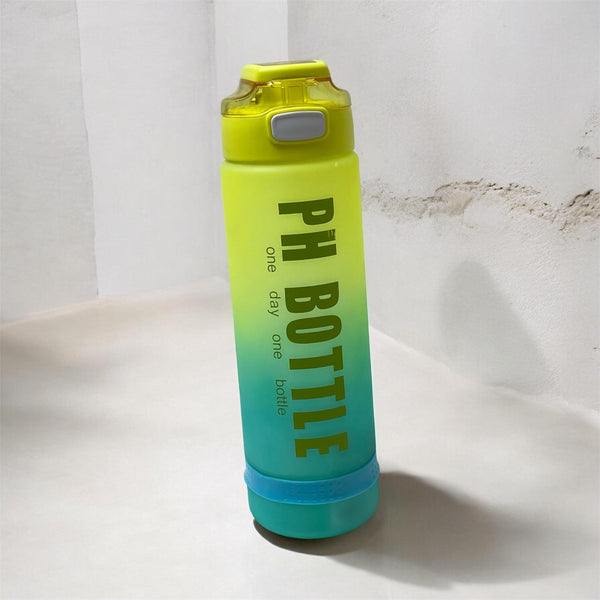 PH BOTTLE Gradient Neon Lime & Teal Frosted Water Bottle