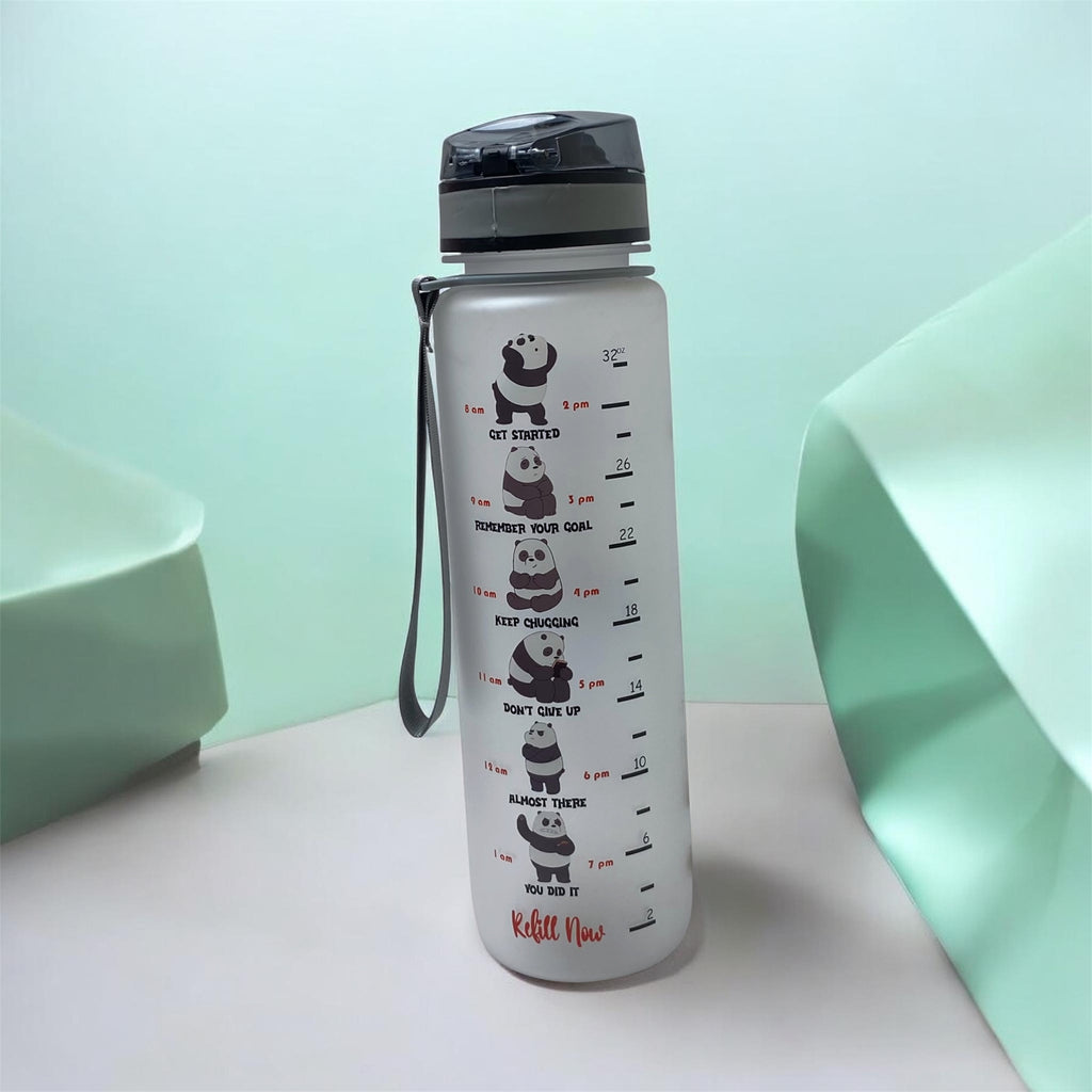 "Stop Slacking" Motivational Panda Water Bottle