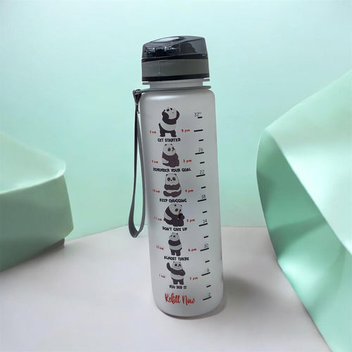"Stop Slacking" Motivational Panda Water Bottle