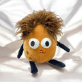 Funny Potato Plushie with Wild Brown Hair and Googly Eyes