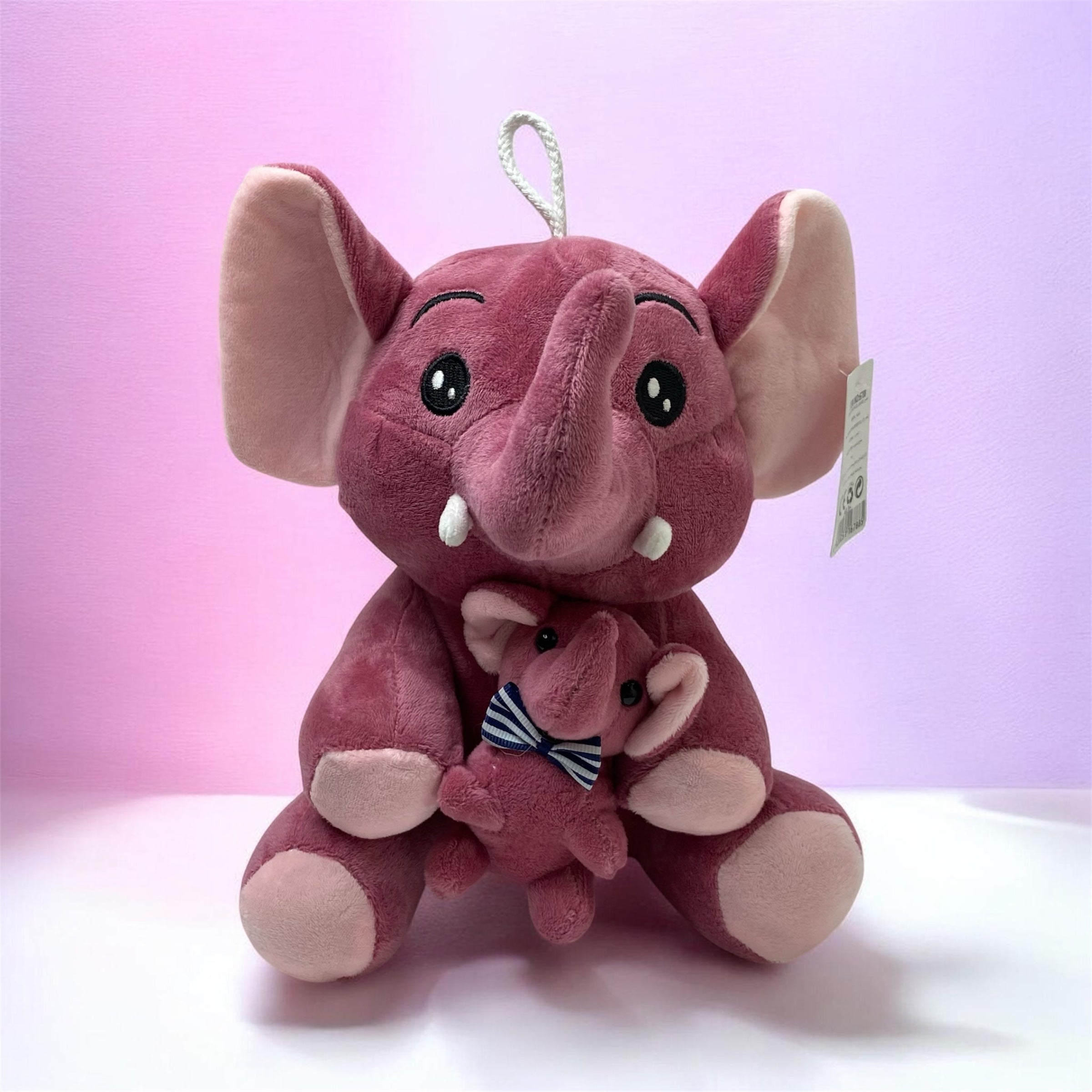 Mother & Baby Elephant Hugging Plush Toy Set