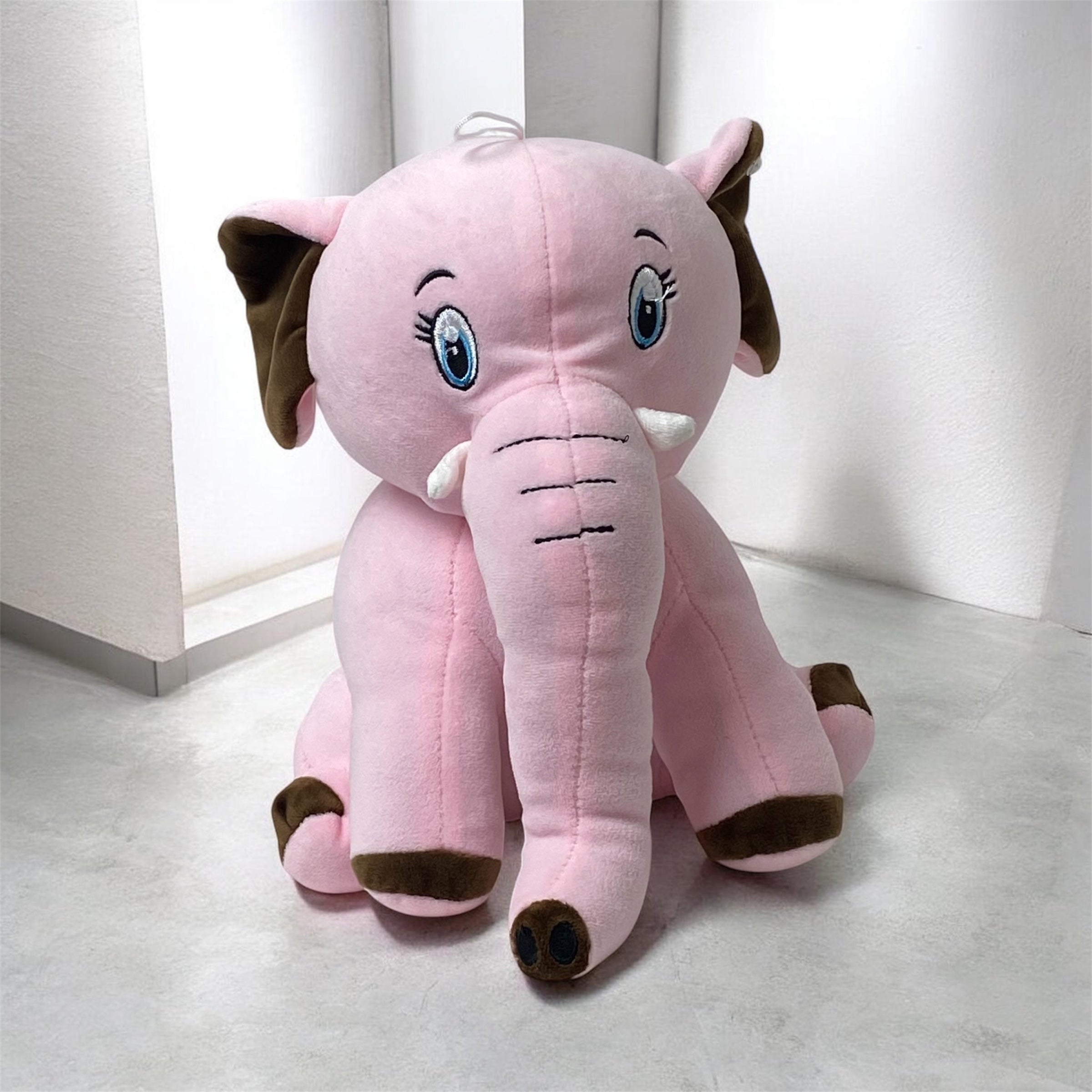 Rosy Dreams Sitting Pink Elephant Plush Toy